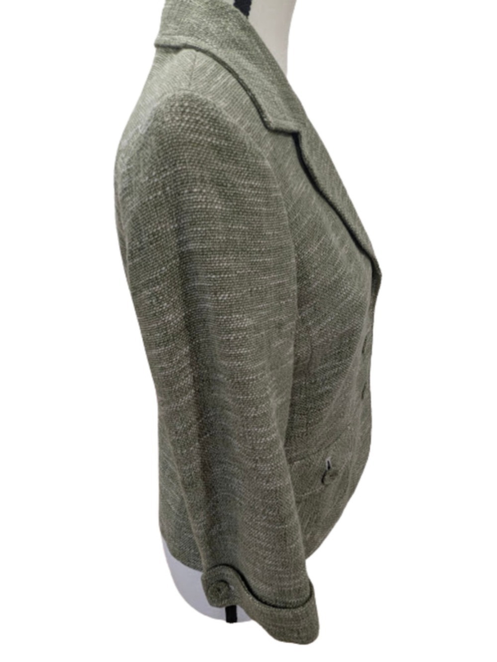Ann Taylor Sage Green Women Textured Blazer Petite 8 Office Siren Old Money Chic - Picture 2 of 11